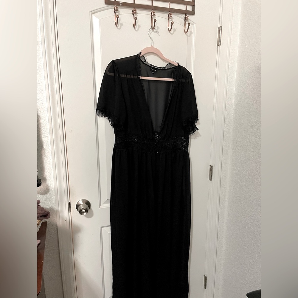 Torrid Sheer Black Maxi Cover-Up